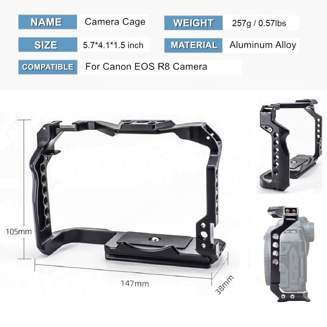 아카 베이스, 콜드 슈, 스트랩 슬롯, 1/4 3/8인 - Canon Camera Eos R8 리뷰 및 가격